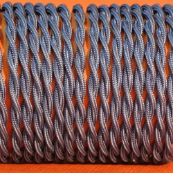 Câble électrique torsadé tissu bleu 2x0.75mm.