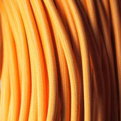 Câble électrique tissu "fluo" orange